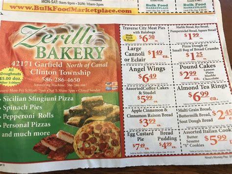 zerilli bakery menu|Menu at Zerilli Bakery, Charter Township of Clinton